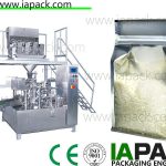 Máquina de embalaje de bolsas preformadas rotativas para la máquina de envasado de arroz prefabricada en bolsa