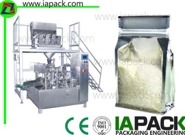 Máquina de embalaje de bolsas preformadas rotativas para la máquina de envasado de arroz prefabricada en bolsa